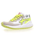 Sneakers en Cuir Wolf blanc/jaune fluo