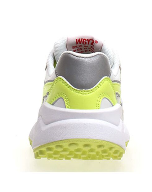 Sneakers en Cuir Wolf blanc/jaune fluo