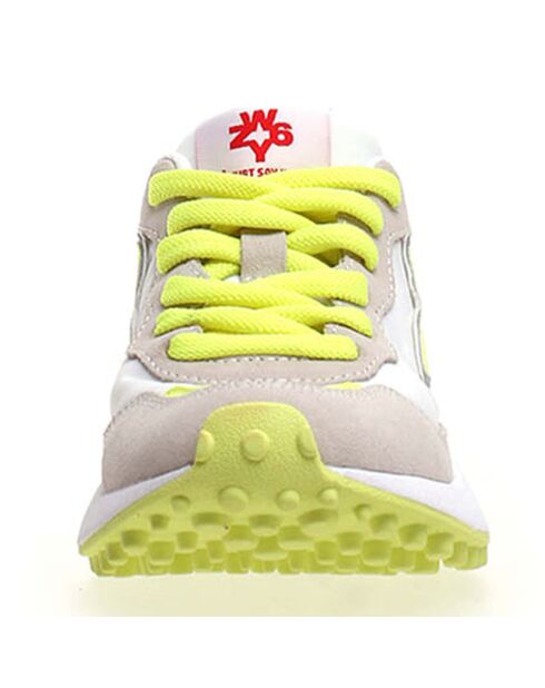 Sneakers en Cuir Wolf blanc/jaune fluo