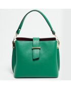 Sac Porté Epaule en Cuir Lessie vert clair - 25x21x12.5 cm