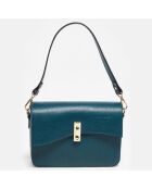 Sac Porté Epaule en Cuir Cassie bleu canard - 26x16x6 cm