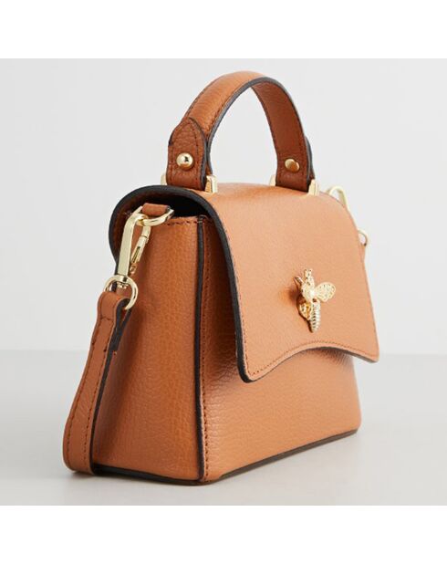 Sac à main en Cuir Mathilde camel - 19.5x13.5x7.5 cm