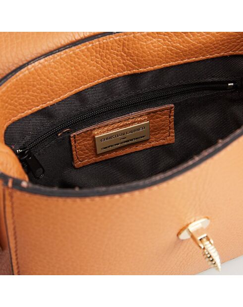 Sac à main en Cuir Mathilde camel - 19.5x13.5x7.5 cm