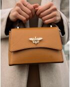 Sac à main en Cuir Mathilde camel  - 19.5x13.5x7.5 cm