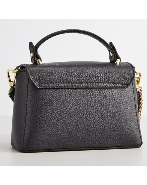 Sac à main en Cuir Mathilde noir - 19.5x13.5x7.5 cm