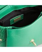 Sac à main en Cuir Yasmin vert foncé - 22x19.5x10 cm