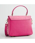 Sac à main en Cuir Yasmin fuchsia - 22x19.5x10 cm