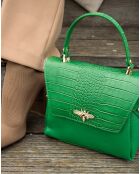 Sac à main en Cuir Yasmin vert foncé - 22x19.5x10 cm