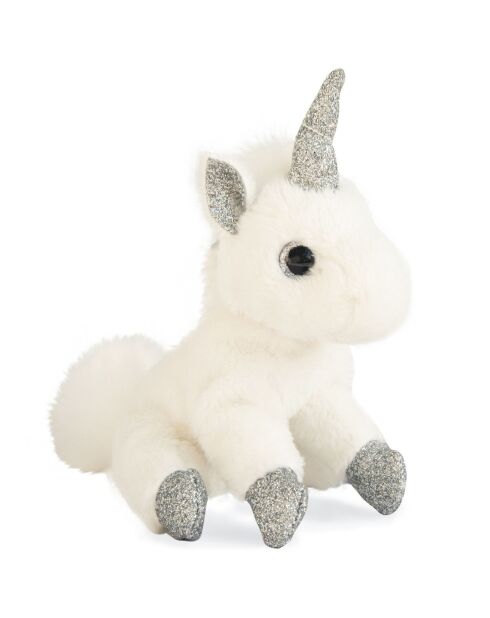 Porte-clé Licorne argenté/blanc - 14x5 cm