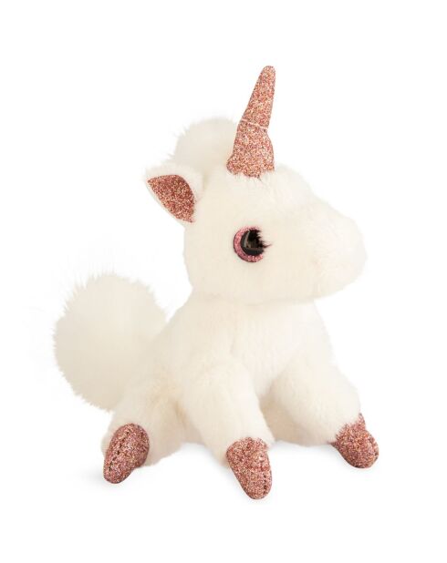 Porte-clé Licorne rose/blanc - 14x5 cm