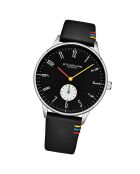 Montre Homme en Cuir Quartz Symphony noir/argenté