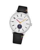 Montre Homme en Cuir Quartz Symphony noir/argenté