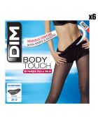 6 Collants Body Touch Voile 20 deniers noirs