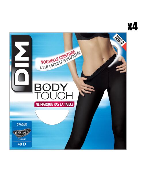 4 Collants Body Touch Opaque 40 deniers noirs