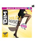 6 Collants Beauty Resist Semi-Opaque 25 deniers noirs