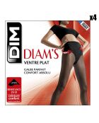 4 Collants Diam's Ventre Plat 25 deniers noirs