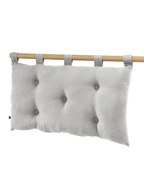 Tête de lit 5 boutons avec passants Gaze de coton Gaïa nuage