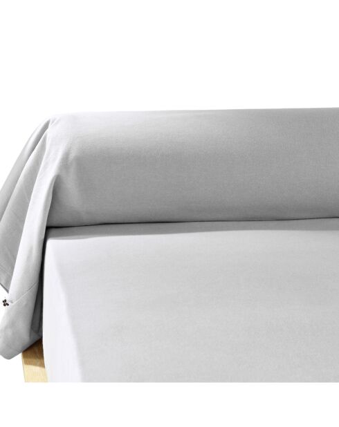 Taie de traversin Flanelle Candice brume - 85x185 cm