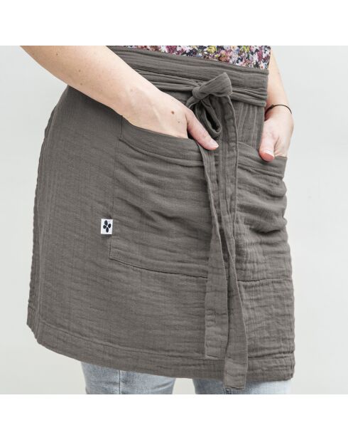 Tablier serveur Gaze de coton Gaïa granit