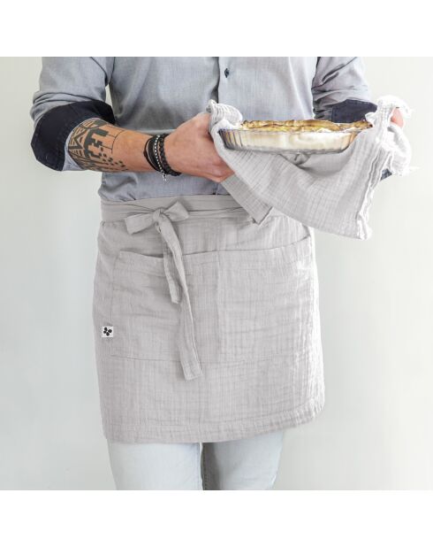 Tablier serveur Gaze de coton Gaïa nuage