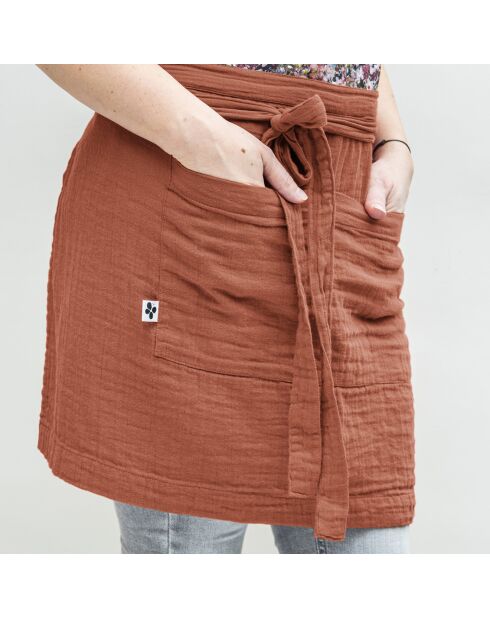 Tablier serveur Gaze de coton Gaïa terracotta