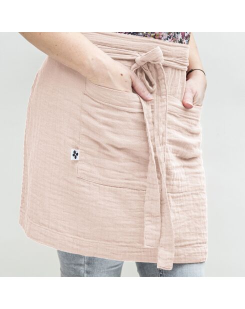 Tablier serveur Gaze de coton Gaïa guimauve