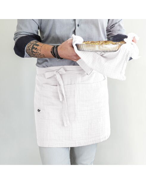 Tablier serveur Gaze de coton Gaïa chantilly