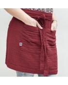 Tablier serveur Gaze de coton Gaïa lie de vin