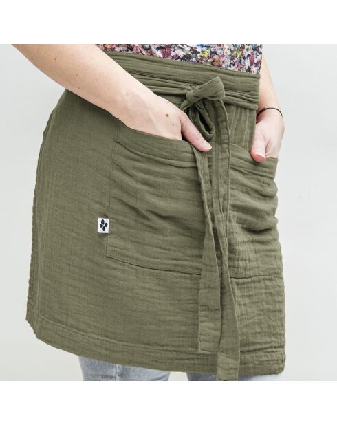 Tablier serveur Gaze de coton Gaïa romarin