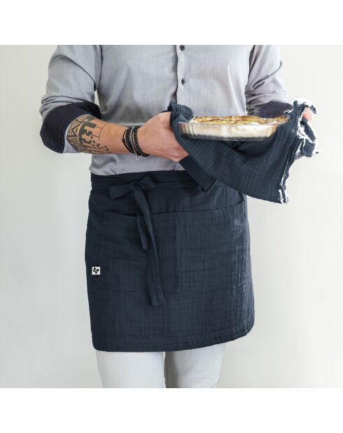 Tablier serveur Gaze de coton Gaïa minuit