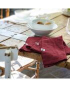 3 Serviettes de table Gaze de coton Gaïa lie de vin