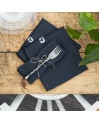 3 Serviettes de table Gaze de coton Gaïa minuit