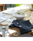 3 Serviettes de table Gaze de coton Gaïa minuit