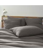 Taie d'oreiller Gaze de coton Gaïa Mix granit