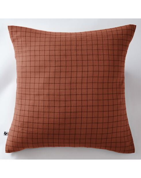 Taie d'oreiller Gaze de coton Gaïa Mix terracotta