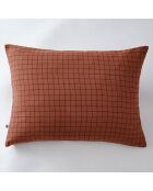 Taie d'oreiller Gaze de coton Gaïa Mix terracotta