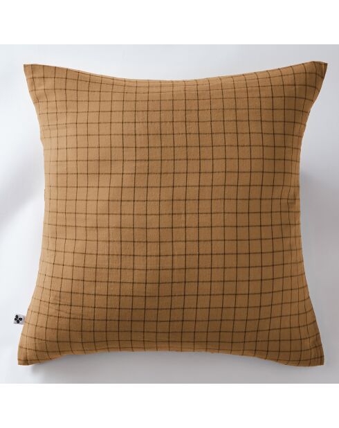 Taie d'oreiller Gaze de coton Gaïa Mix camel