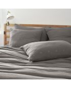 Taie d'oreiller Gaze de coton Gaïa Boho granit
