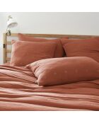 Taie d'oreiller Gaze de coton Gaïa Boho terracotta