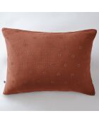 Taie d'oreiller Gaze de coton Gaïa Boho terracotta