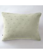 Taie d'oreiller Gaze de coton Gaïa Boho vert d'eau