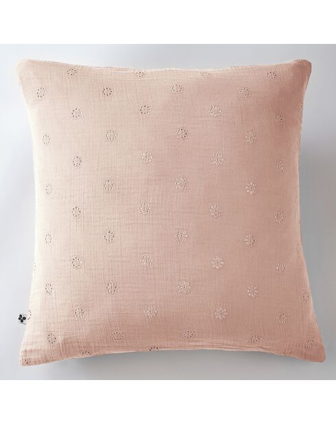 Taie d'oreiller Gaze de coton Gaïa Boho guimauve