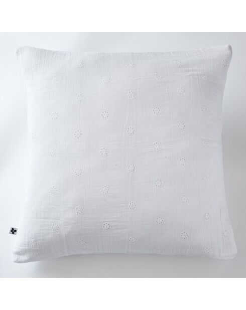 Taie d'oreiller Gaze de coton Gaïa Boho chantilly
