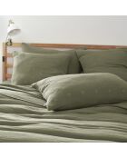 Taie d'oreiller Gaze de coton Gaïa Boho romarin