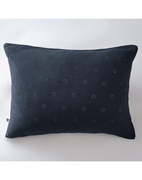 Taie d'oreiller Gaze de coton Gaïa Boho minuit
