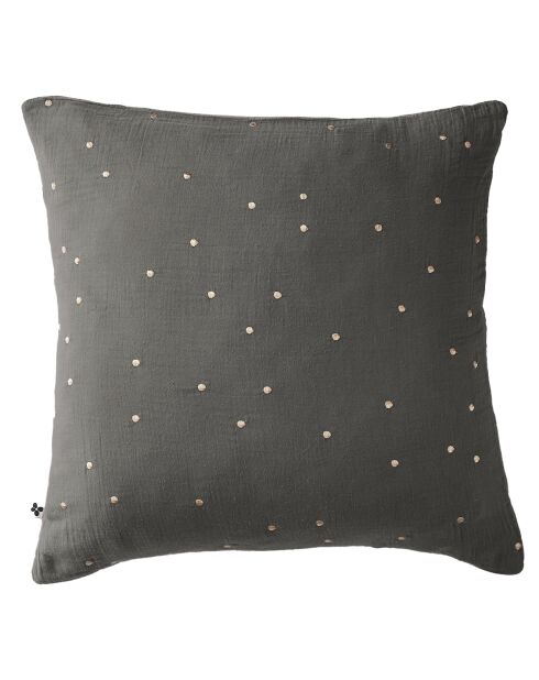 Taie d'oreiller Gaze de coton Gaïa Chic granit