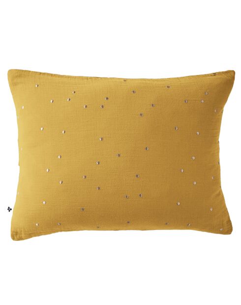 Taie d'oreiller Gaze de coton Gaïa Chic safran