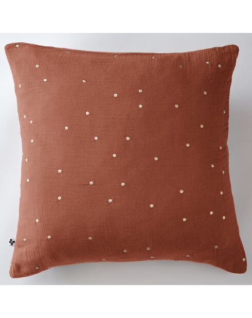 Taie d'oreiller Gaze de coton Gaïa Chic terracotta