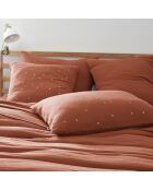 Taie d'oreiller Gaze de coton Gaïa Chic terracotta