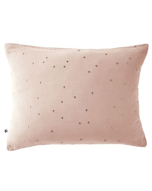 Taie d'oreiller Gaze de coton Gaïa Chic guimauve